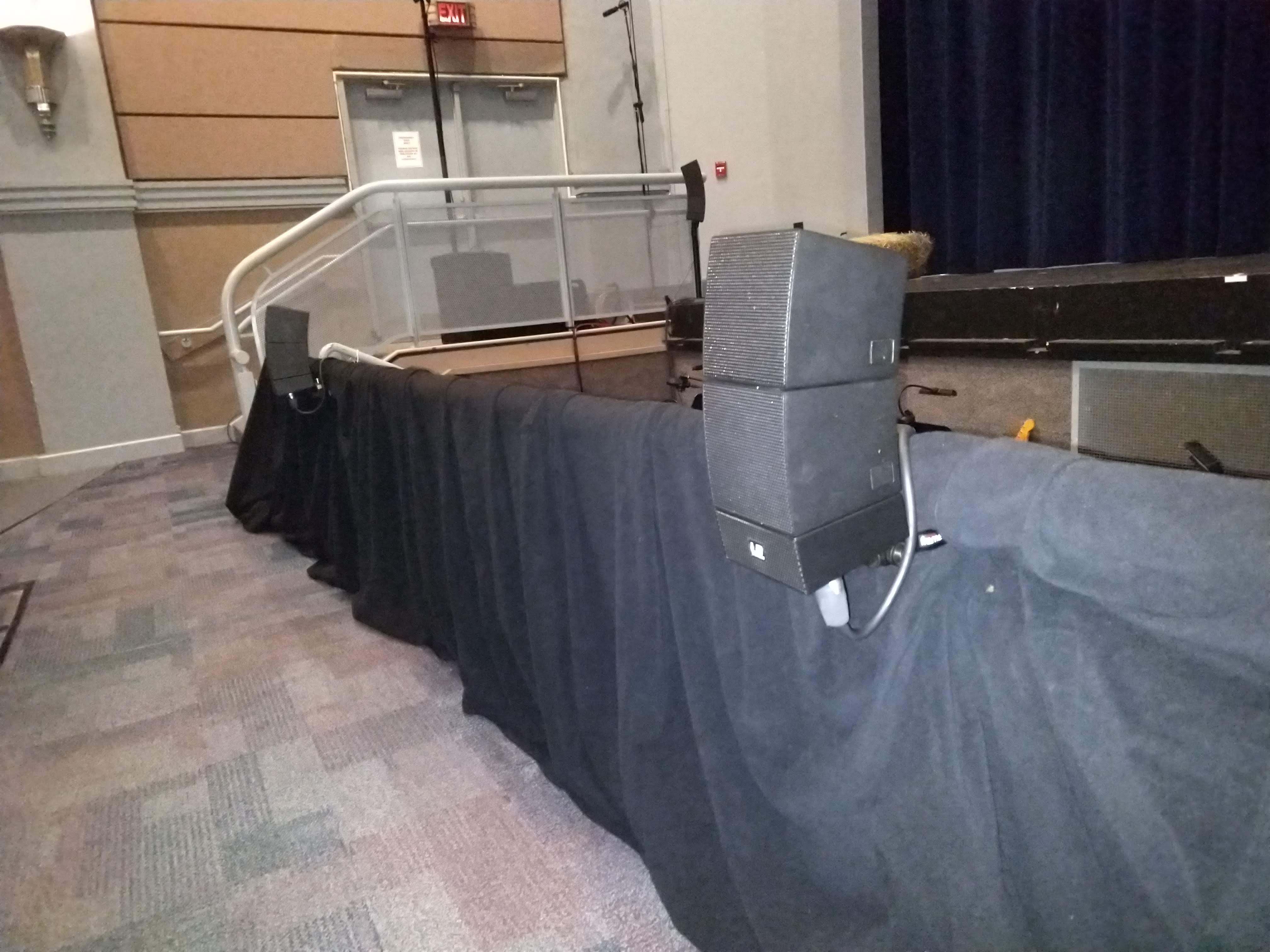 These little speakers are our problem-solvers, this time for temporary front fill - small but mighty!